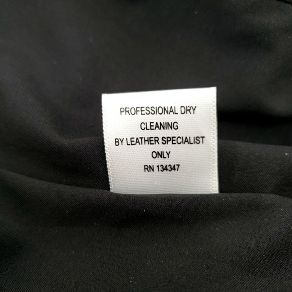 VAKKO Black Lamb Leather Dress With Lace Insert Front Panel - Picture 11 of 13